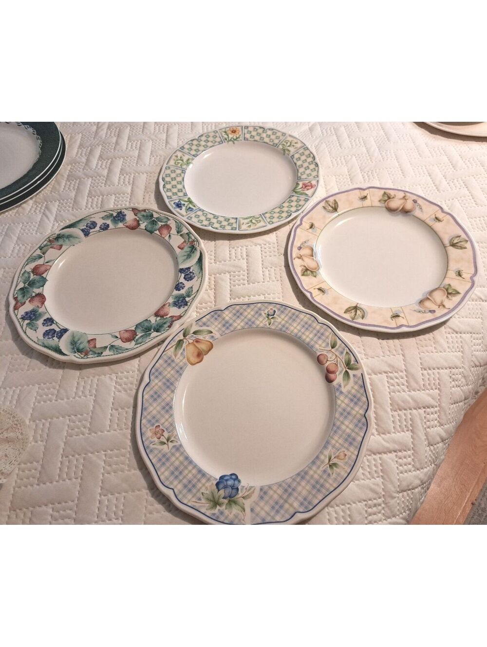 VTG Set of 4 Mixed Homecraft by Noritake 80s-90s Cottage-Style Dinner Plates 11"